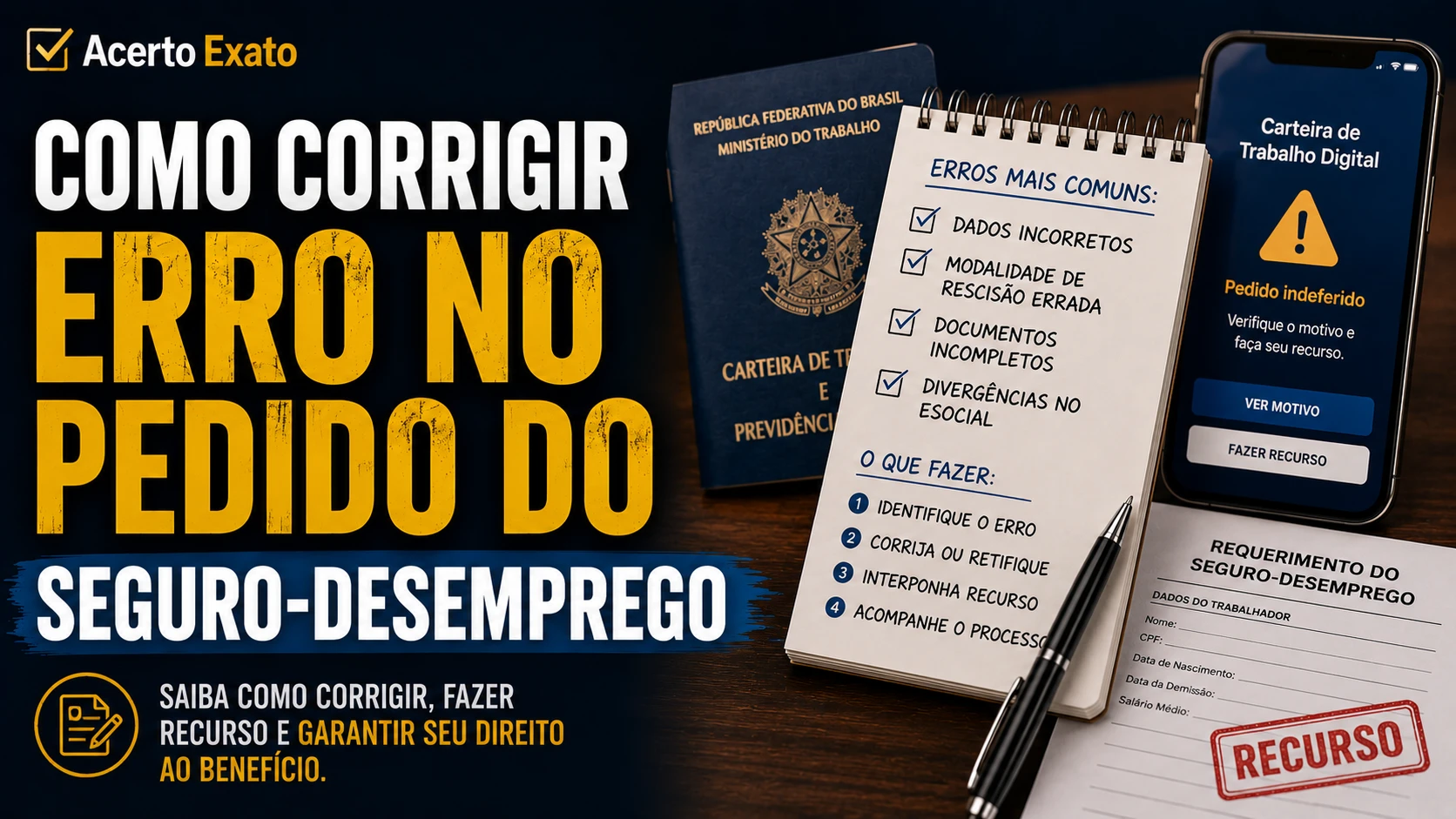Capa do artigo Como corrigir erro no pedido do seguro-desemprego