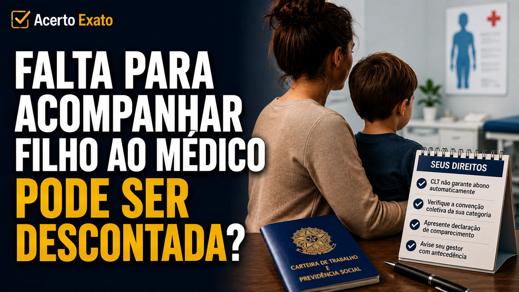 Capa do artigo Falta para acompanhar filho ao médico pode ser descontada?