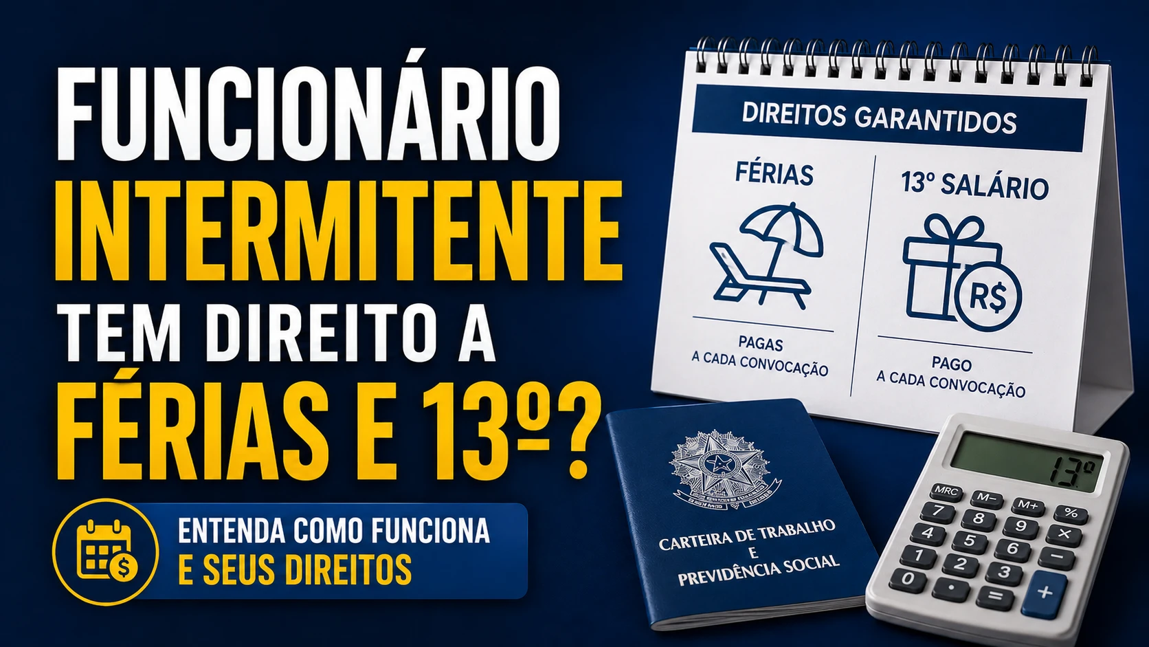 Capa do artigo Funcionário intermitente tem direito a férias e 13º?