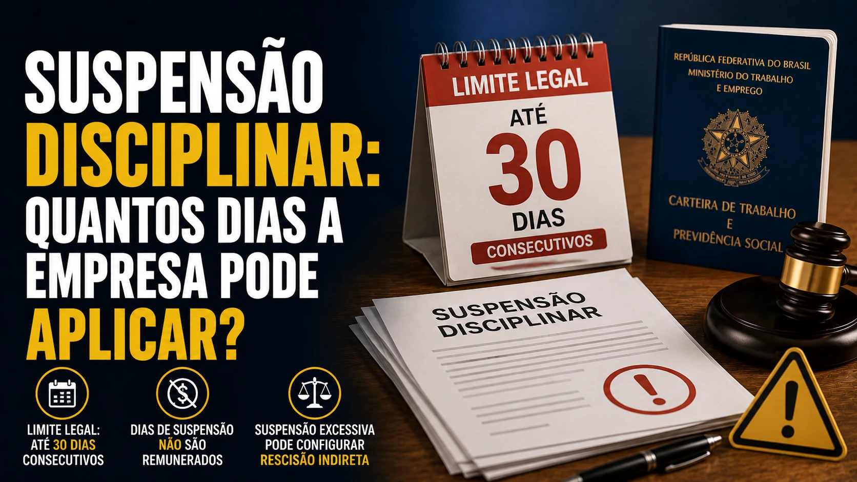 Capa do artigo Suspensão disciplinar: quantos dias a empresa pode aplicar?