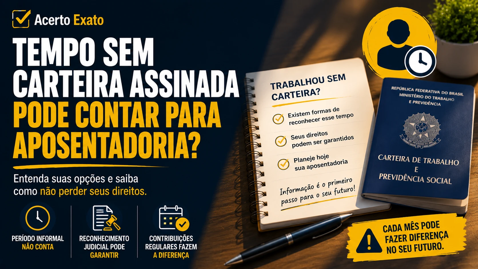 Capa do artigo Tempo sem carteira assinada pode contar para aposentadoria?